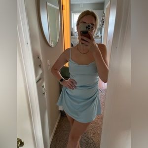 NWT Light Blue Satin Mini Clubbing dress